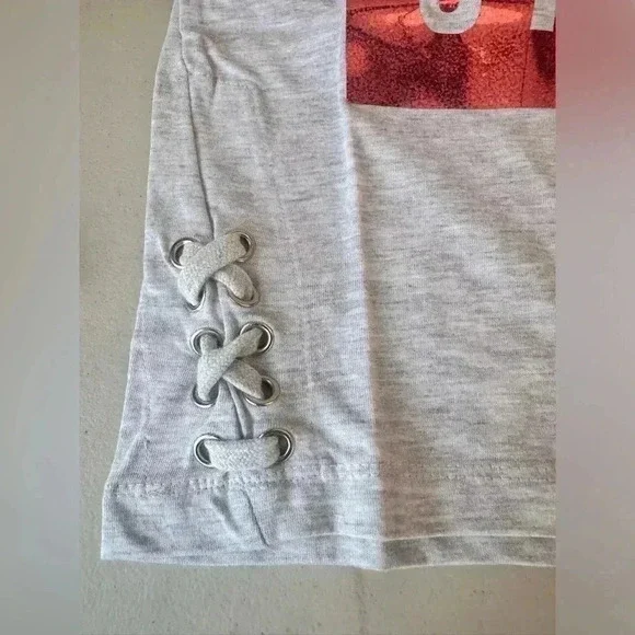 DKNY Girls' Fashion Long Sleeve T-Shirt  Gray Pink Sparking size 5t and Size 6x - Picture 6 of 12